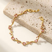 Tulip Vine Bracelet — Pink - view 2