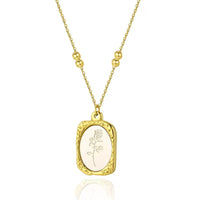 Rose Engraved Tag Necklace - view 2