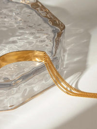 Gold Flat Bar & Multi-Strand Chain Bracelet - view 2