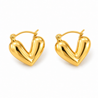 Puffy Heart Hoop Earrings - view 1