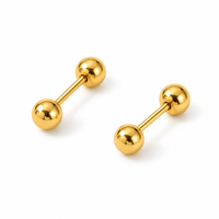 Double Ball Barbell Stud Earrings - view 1
