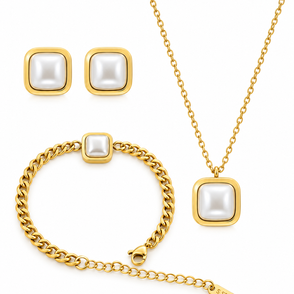 Pearl Cabochon Trio Set