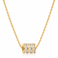 Crystal Rondelle Pendant Necklace - view 1