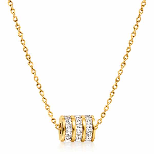 Crystal Rondelle Pendant Necklace