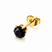 Solitaire Crystal Stud Earrings - view 4