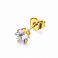 Solitaire Crystal Stud Earrings - view 2