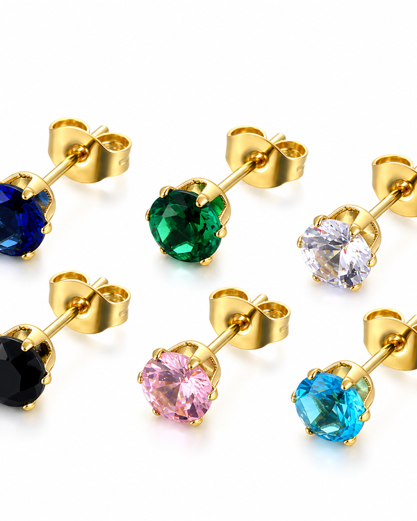 Solitaire Crystal Stud Earrings