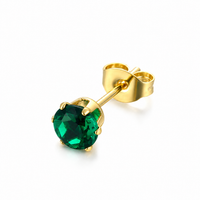 Solitaire Crystal Stud Earrings - view 3