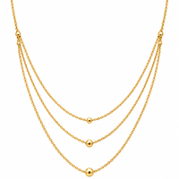 Triple Layer Gold Bead Station Necklace - view 1