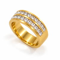 Double Row Crystal Band Ring - view 1