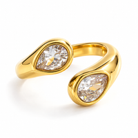 Twin Teardrop Wrap Ring - view 1