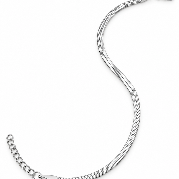 Herringbone Anklet – Silver