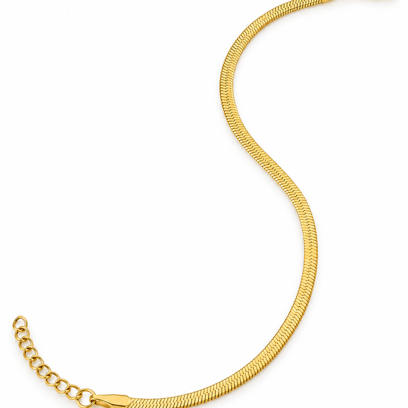 Herringbone Anklet - 18K Gold Plated Stainless Steel Jewelry