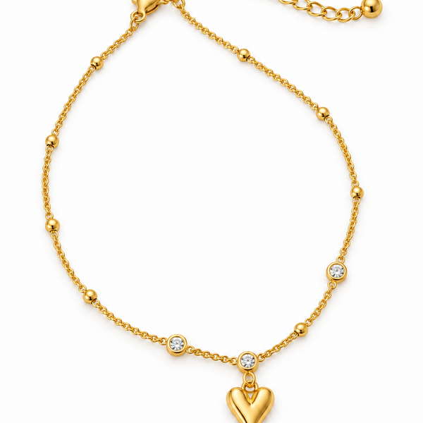 Crystal Heart Anklet