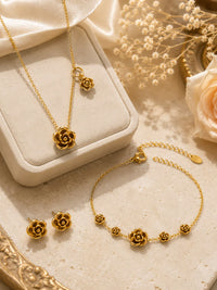 Gold Rose Jewelry Set - view 1