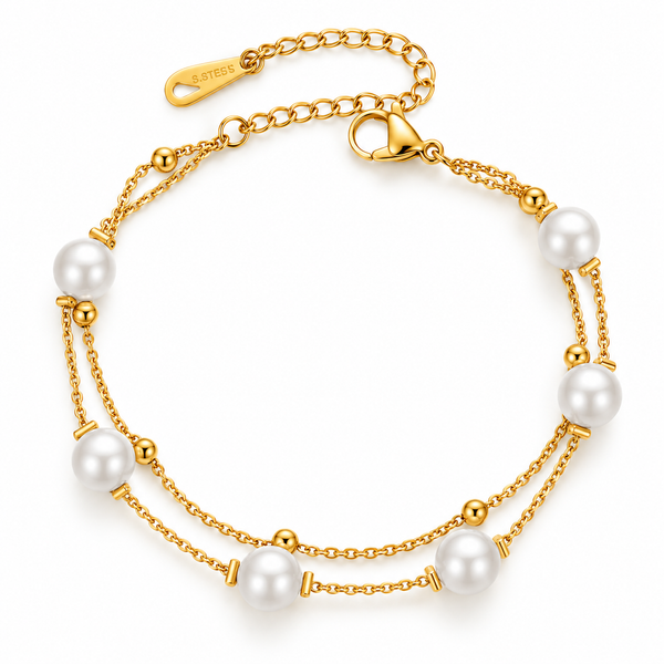 Floating Pearl Chain Bracelet