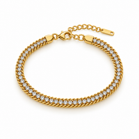 Crystal Tennis Chain Bracelet — Crystal White - view 1