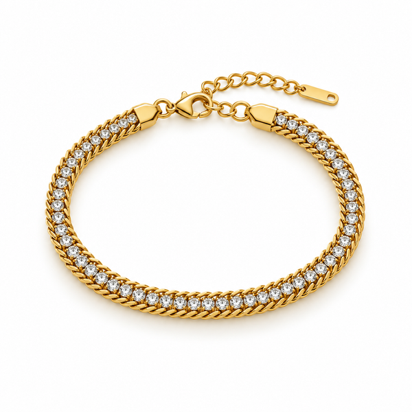 Crystal Tennis Chain Bracelet — Crystal White