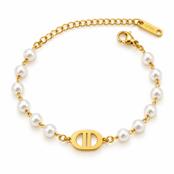 Pearl Chain Anchor Bracelet