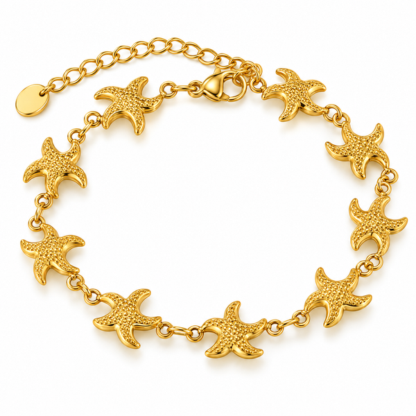 Gold Starfish Link Chain Anklet