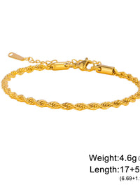 Gold Twisted Rope Chain Bracelet - view 1
