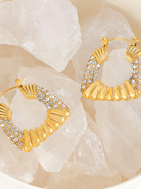 Pavé Crystal Square Hoop Earrings - view 4