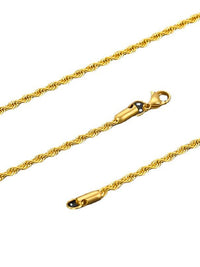 Gold Twisted Rope Chain Necklace - view 1