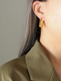 Chunky Rectangle Hoop Earrings - view 2