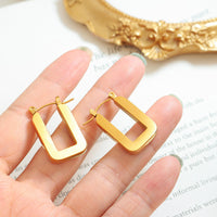 Chunky Rectangle Hoop Earrings - view 3