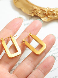 Chunky Rectangle Hoop Earrings - view 3