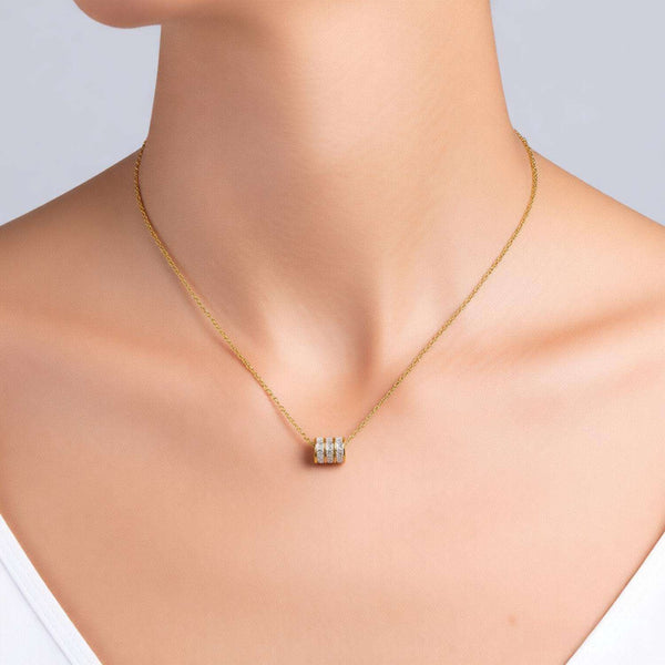Crystal Rondelle Pendant Necklace
