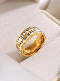 Double Row Crystal Band Ring - view 5
