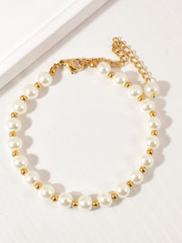 Pearl & Gold Bead Bracelet - view 1