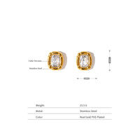 Cushion Crystal Stud Earrings - view 3