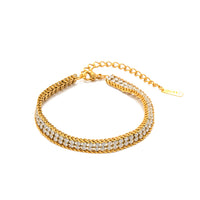 Wide Double-Row Crystal Tennis Bracelet - view 1