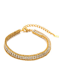 Wide Double-Row Crystal Tennis Bracelet - view 1