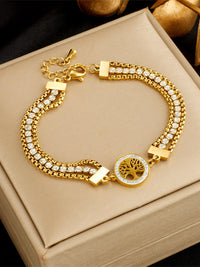 Tree of Life Crystal Double Chain Bracelet - view 2