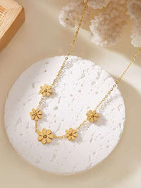 Gold Daisy Flower Station Necklace - view 2