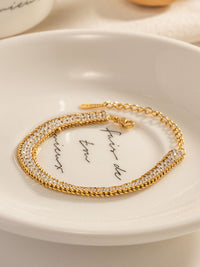 Wide Double-Row Crystal Tennis Bracelet - view 3