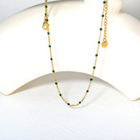 Emerald Bead Station Chain Necklace - view 3