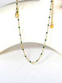 Emerald Bead Station Chain Necklace - view 1