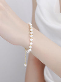 Pearl & Gold Bead Bracelet - view 2