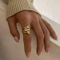 Triple Stone Open Ring - view 2
