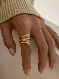 Triple Stone Open Ring - view 3