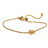 Gold Daisy Flower Necklace & Earrings Set - view 3