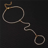 Full Crystal Tennis Hand Chain Ringlet - view 5