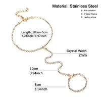 Full Crystal Tennis Hand Chain Ringlet - view 3