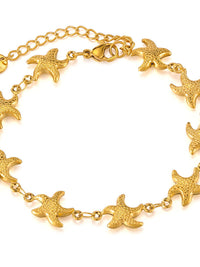 Gold Starfish Link Chain Anklet - view 1