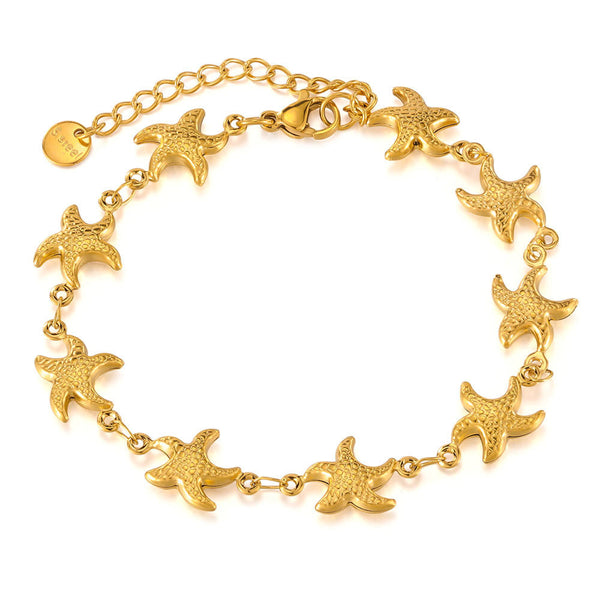 Gold Starfish Link Chain Anklet