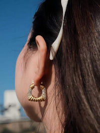 Pavé Crystal Square Hoop Earrings - view 3